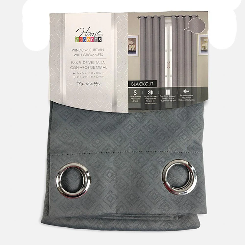 Cortina Home Accents Paulette Con Aros de 54" x 84" - Gris