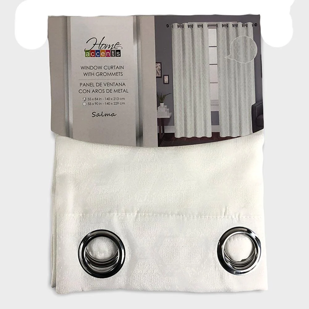 Cortina Home Accents Salma Con Aros de 54" x 84" - Blanco