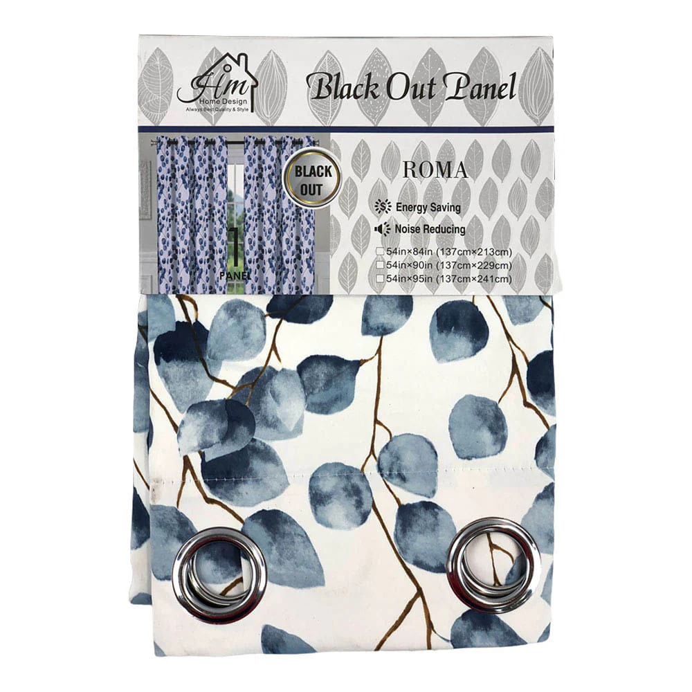 Cortina Home Desing Roma con Aros 54" x 84" - Azul