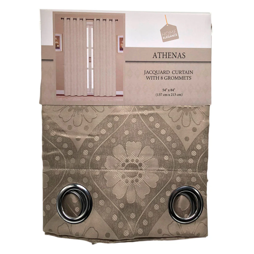 Cortina Home Elegance Athenas Con Aros 54" x 84" - Dorado