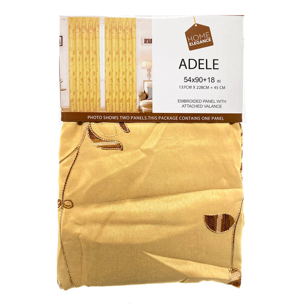 Cortina Home Elegance Con Cenefa Adele 54" x 90" - Dorado