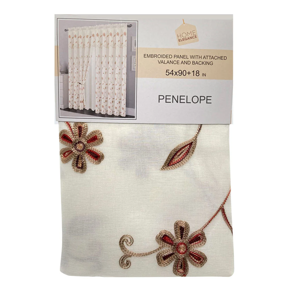 Cortina Home Elegance Con Cenefa Penelope 54" x 90" - Beige