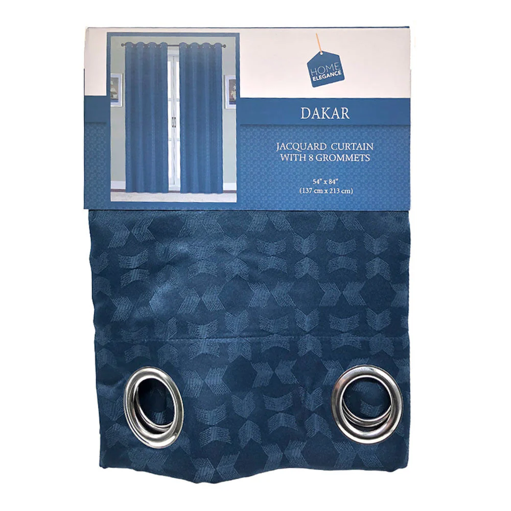 Cortina Home Elegance Dakar Con Aros 54" x 84" - Azul Marino