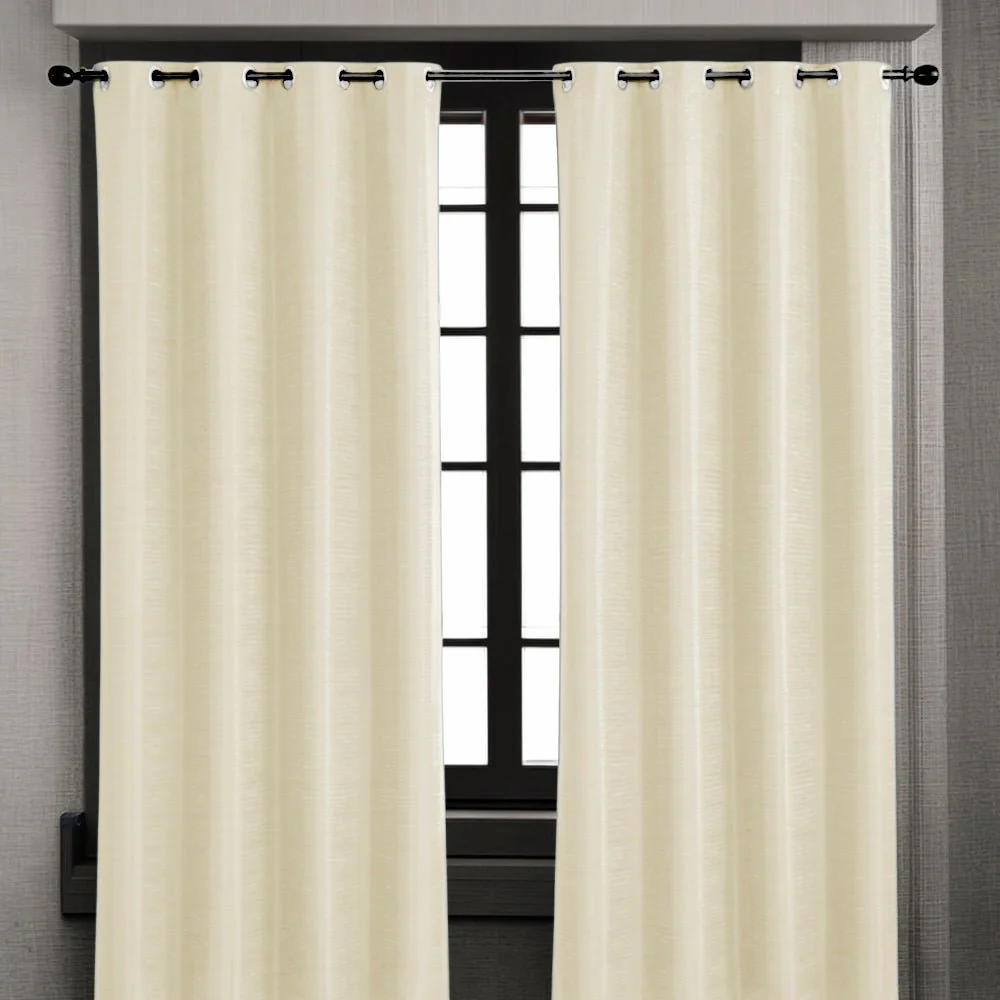 Cortina Home Elegance Doha / Ivory con Aros – 54" x 84"