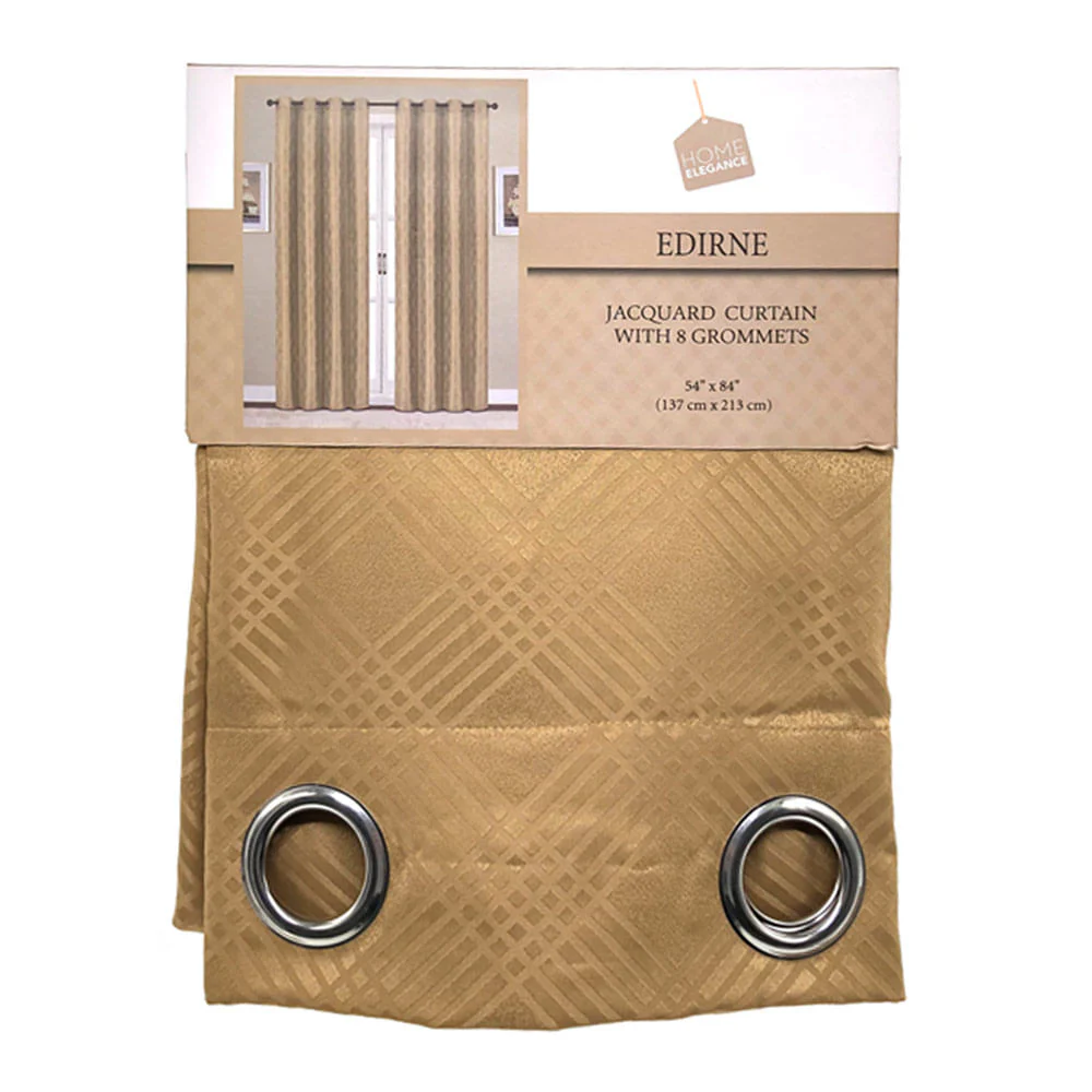 Cortina Home Elegance Edirne Con Aros 54" x 84" - Dorado