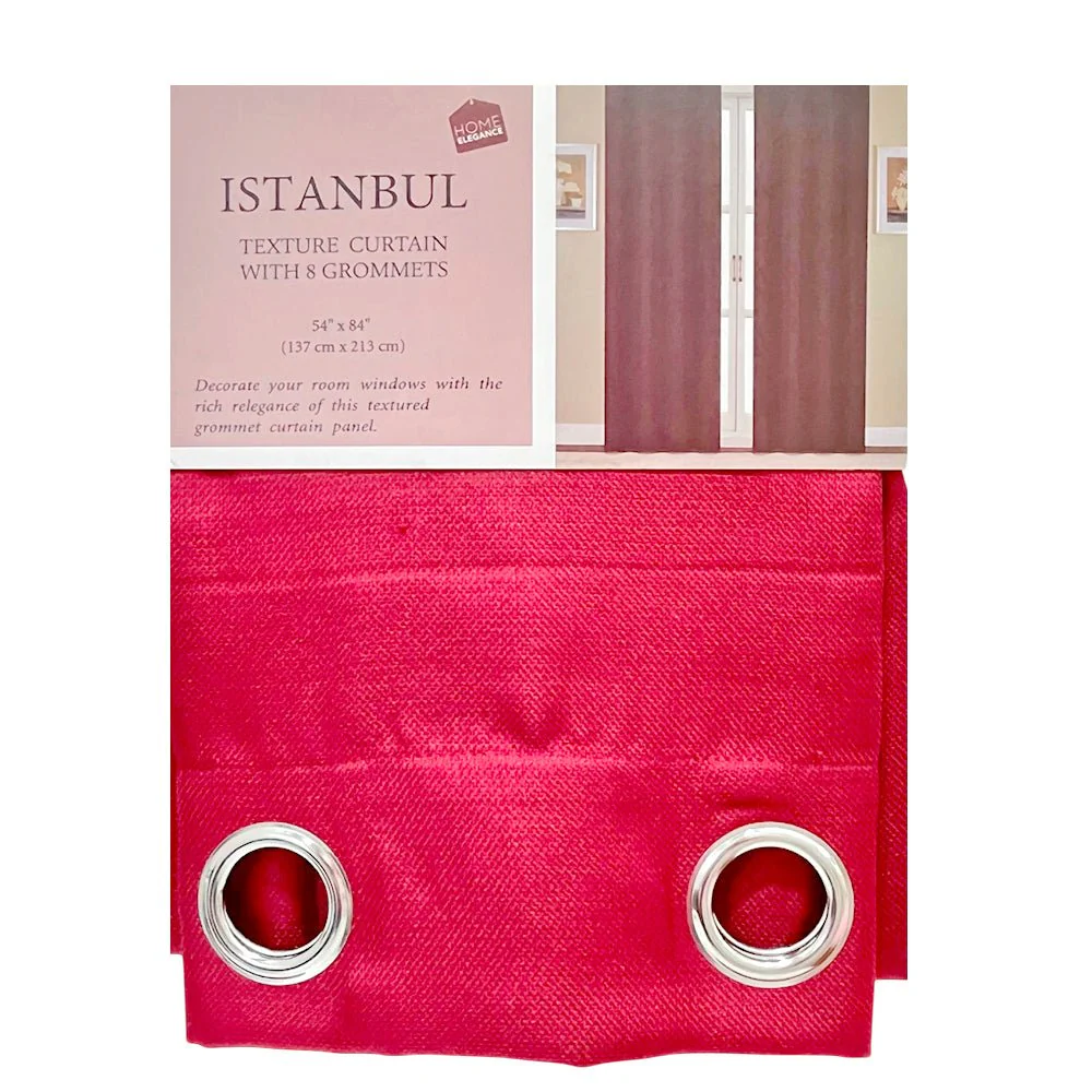 Cortina Istanbul Home Elegance / Burgundy con Aros – 54" x 84" - Image 2