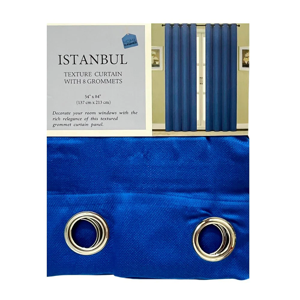 Cortina Istanbul Home Elegance / Royal Blue con Aros – 54" x 84" - Image 2