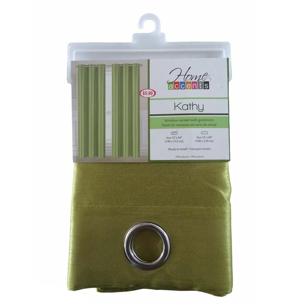 Cortina Kathy Home Elegance 55" x 84" Con Argolla - Verde oliva