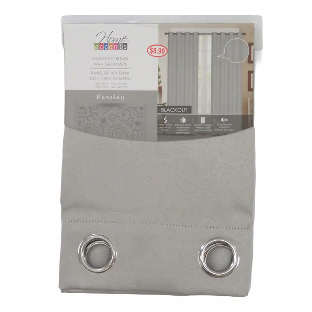 Cortina Kensley Home Elegance Blackout 55" x 84" - Plateado