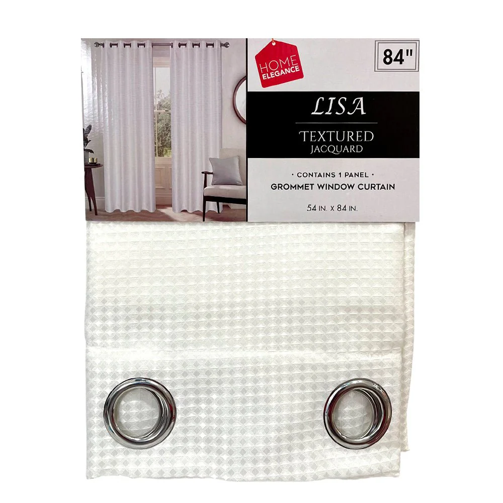 Cortina Lisa 54" x 84" Jacquard Blanca / Home Elegance
