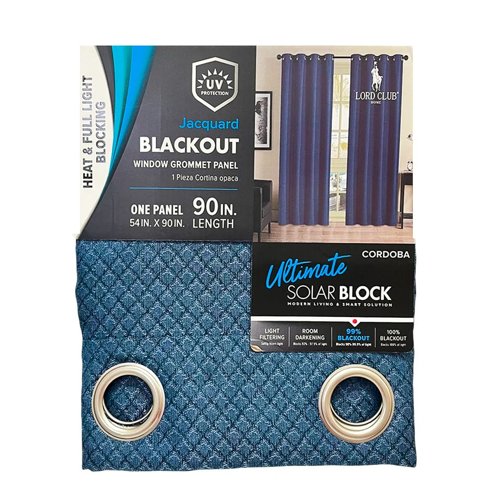 Cortina Lord Club Córdoba / Blackout / Azul Marino con Aros – 54" x 90"
