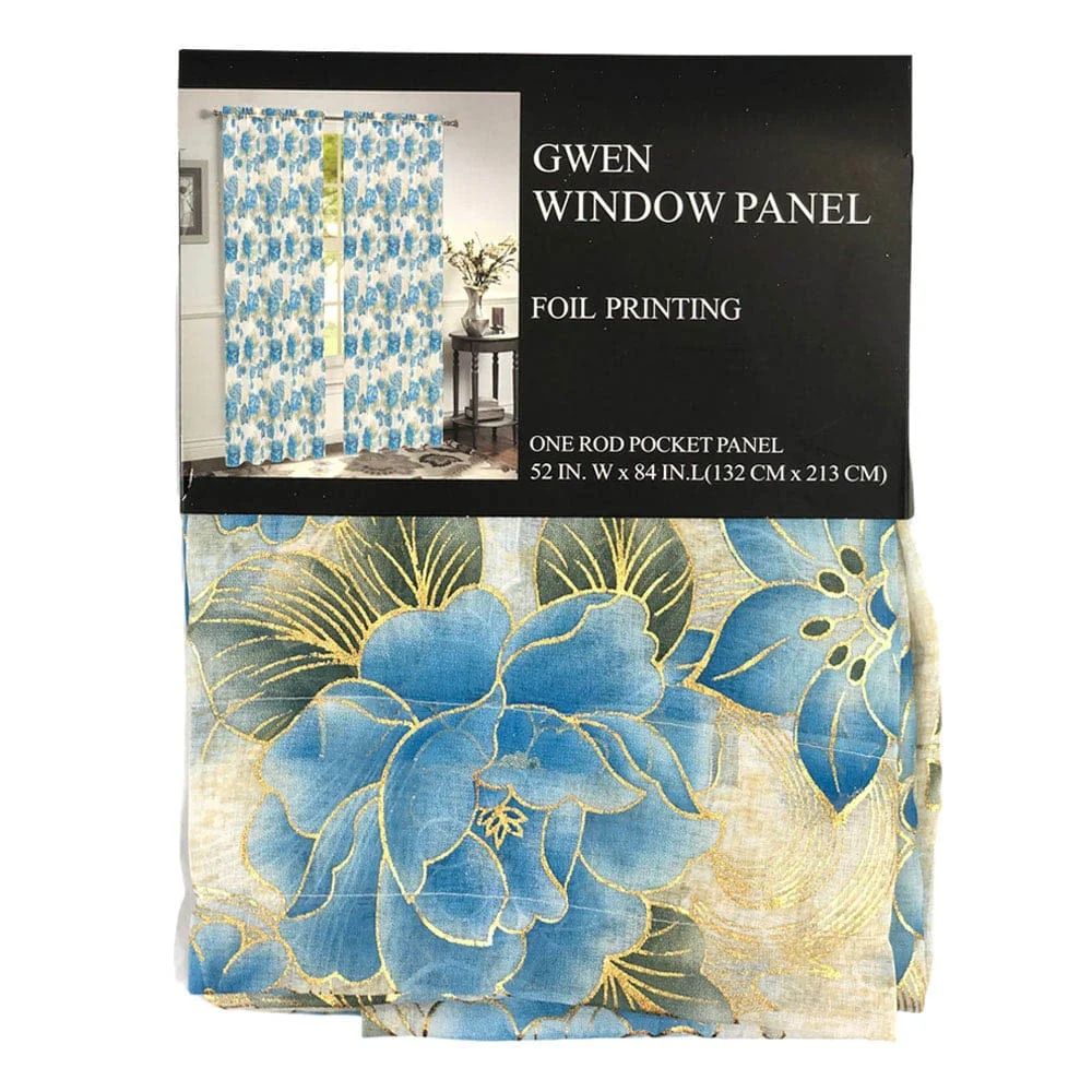 Cortina Luxury Gwen Rod Pocket 54" x 84" - Azul claro