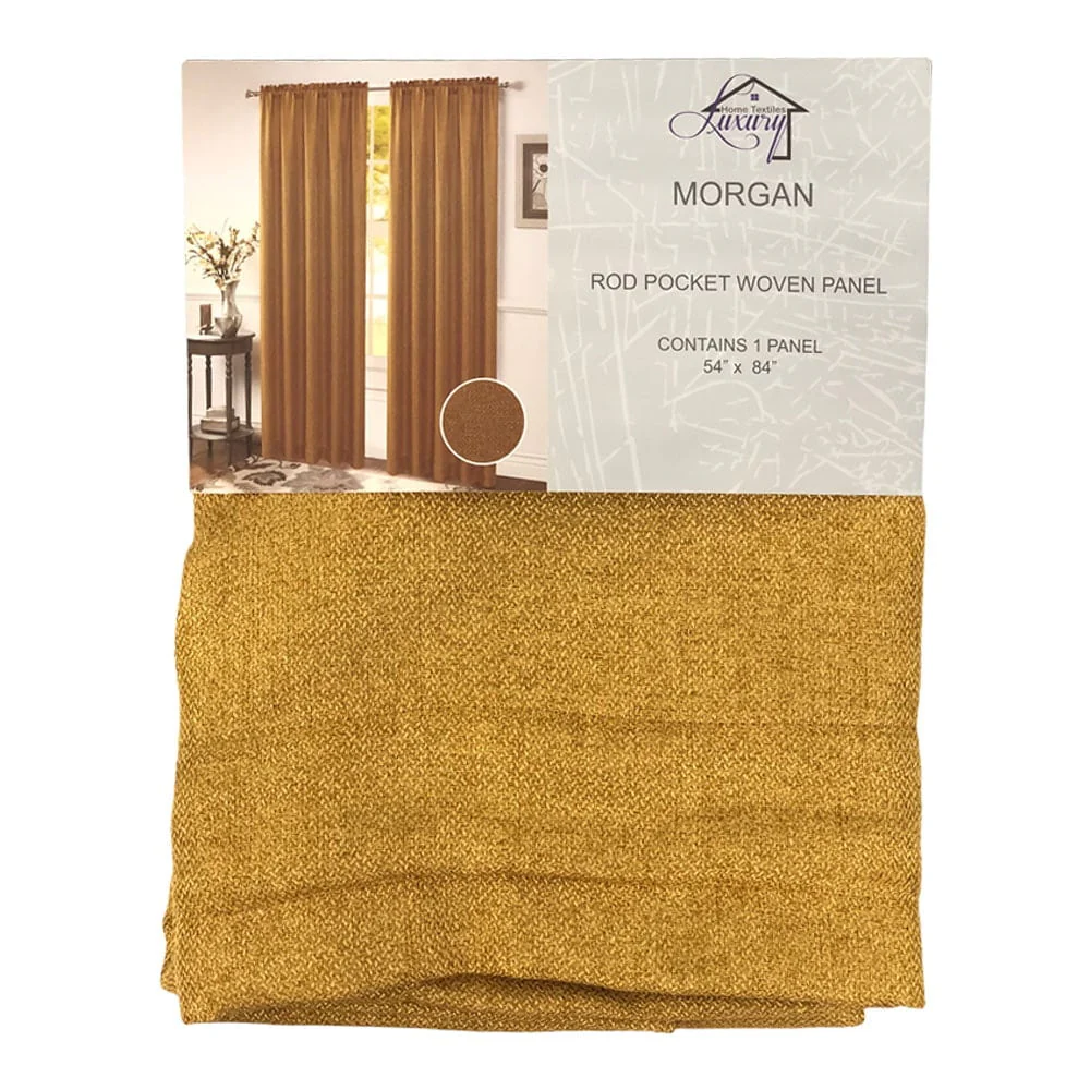 Cortina Luxury Morgan Rod Pocket 54" x 84" - Dorado Oscuro