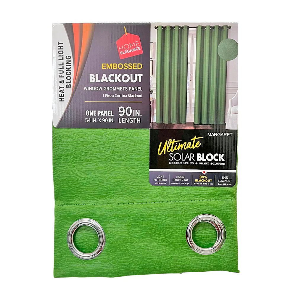 Cortina Margaret 54" x 90" Blackout Verde / Home Elegance