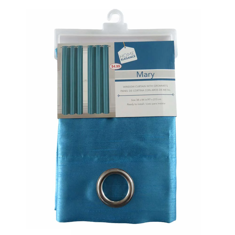 Cortina Mary Home Elegance 38" x 84" Con Argolla - Azul Cielo