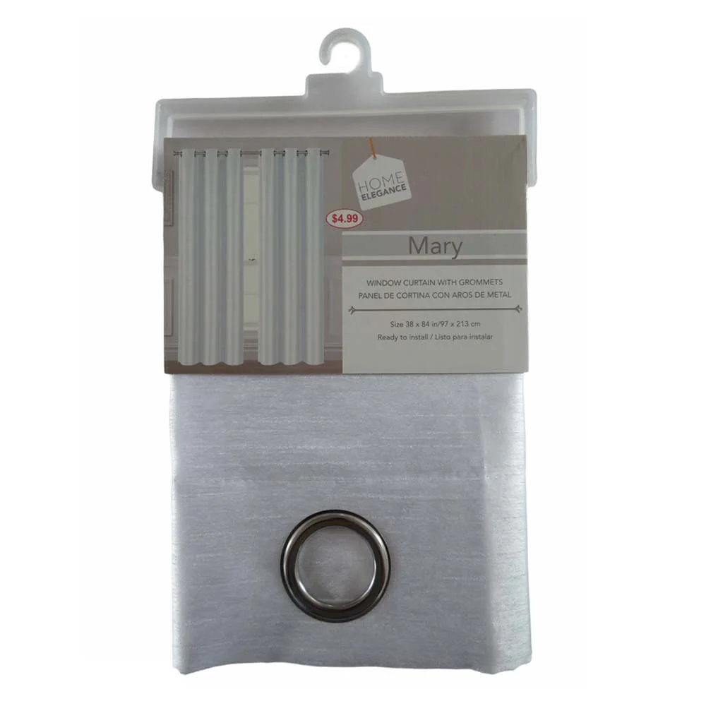 Cortina Mary Home Elegance 38" x 84" Con Argolla - Blanco