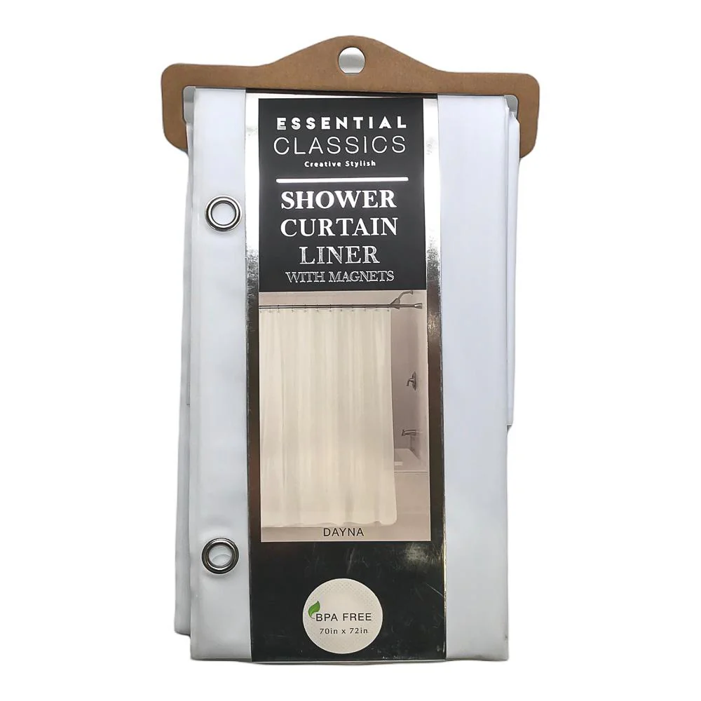 Cortina Para Baño 3D Estex Essential Classic Peva de 70" x 72" - Blanco