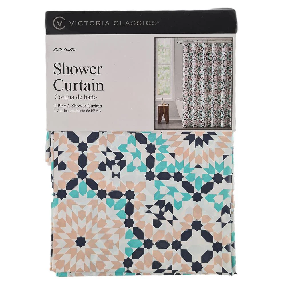 Cortina Para Baño Victoria Classic Cora de Peva 72" x 72" - Aguamarina Oscuro