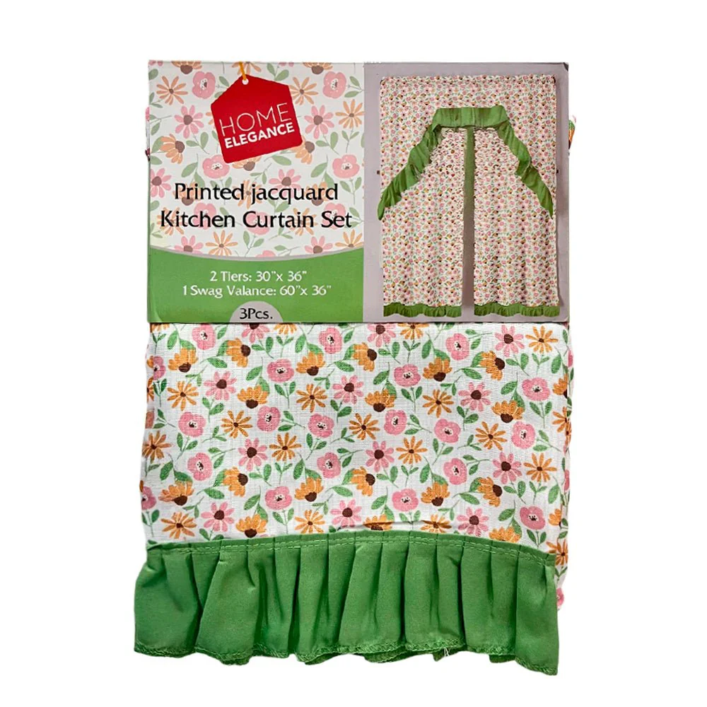 Cortina para Cocina Flower Estampada / 3 Piezas / Home Elegance
