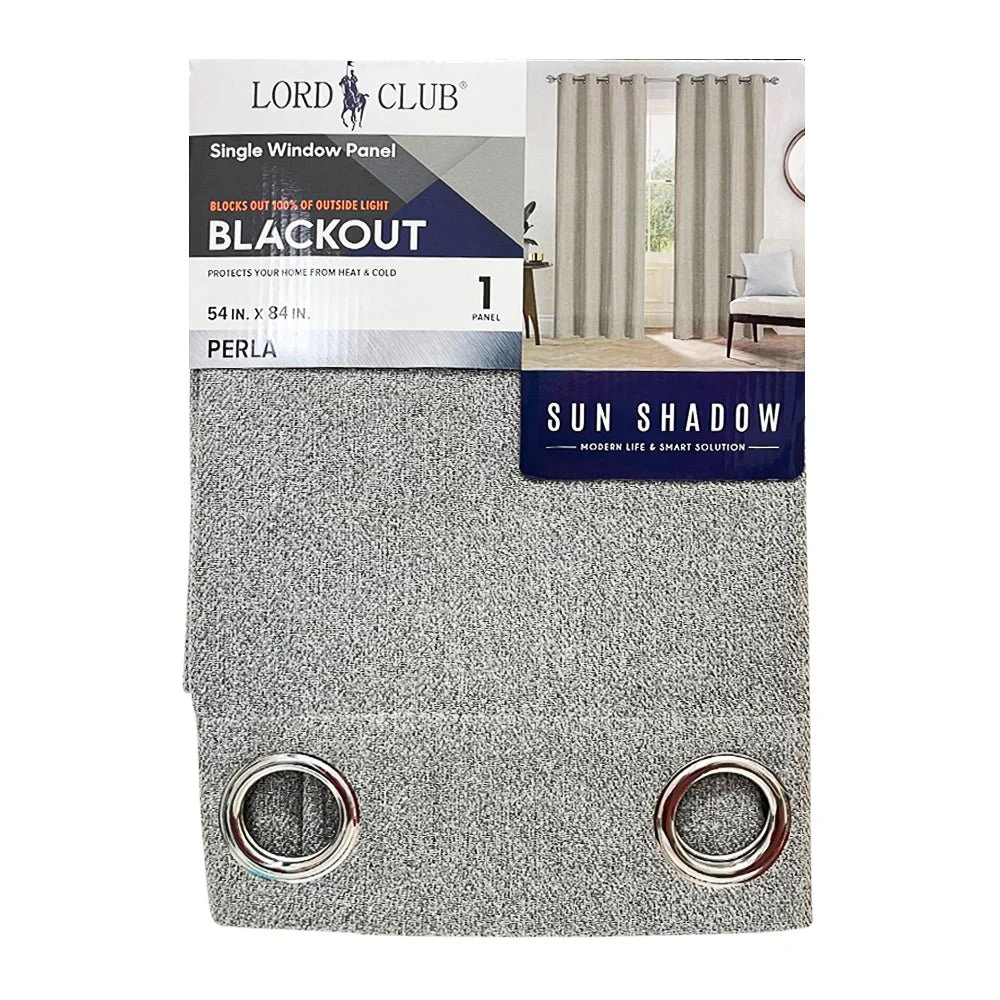 Cortina Perla Lord Club / Blackout / Silver con Aros – 54" x 84"