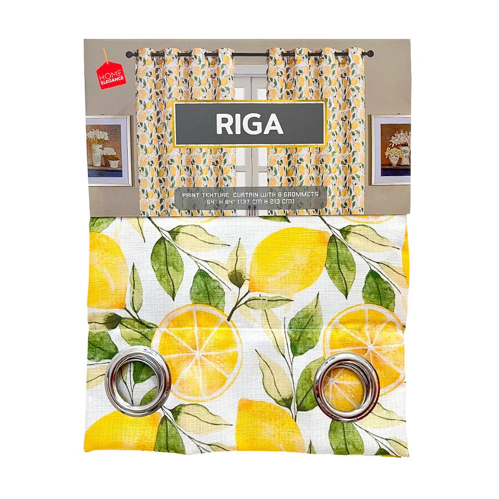 Cortina Riga Home Elegance / Naranja con Aros – 54" x 84 - Image 2