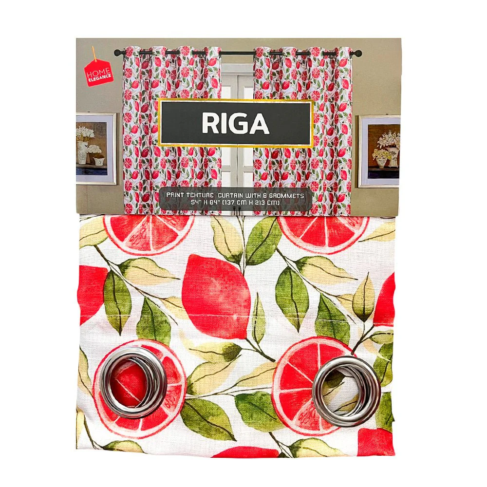 Cortina Riga Home Elegance / Roja con Aros – 54" x 84" - Image 2