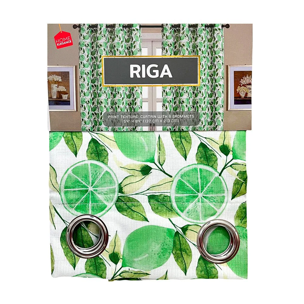 Cortina Riga Home Elegance / Verde con Aros – 54" x 84" - Image 2