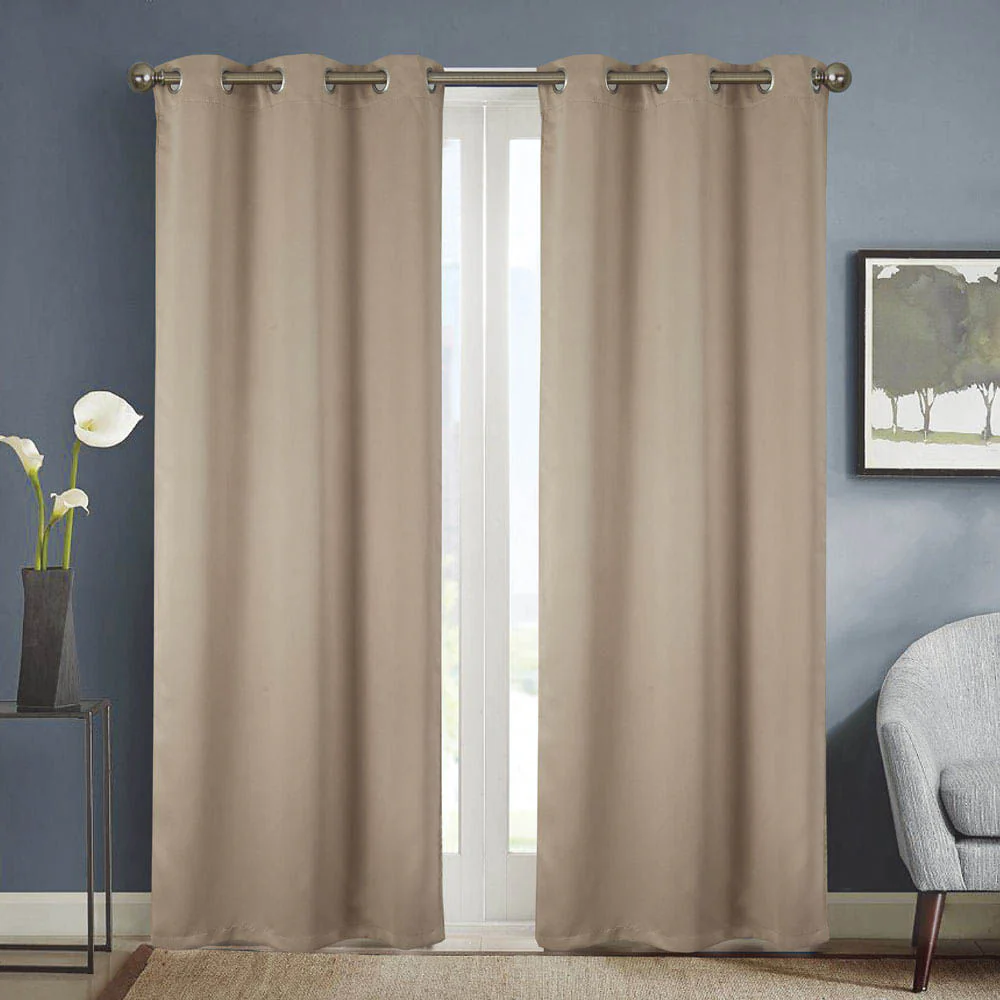 Cortina Rt Designer Anchorage Blackout Con Aros 54" x 84" - Beige Oscuro