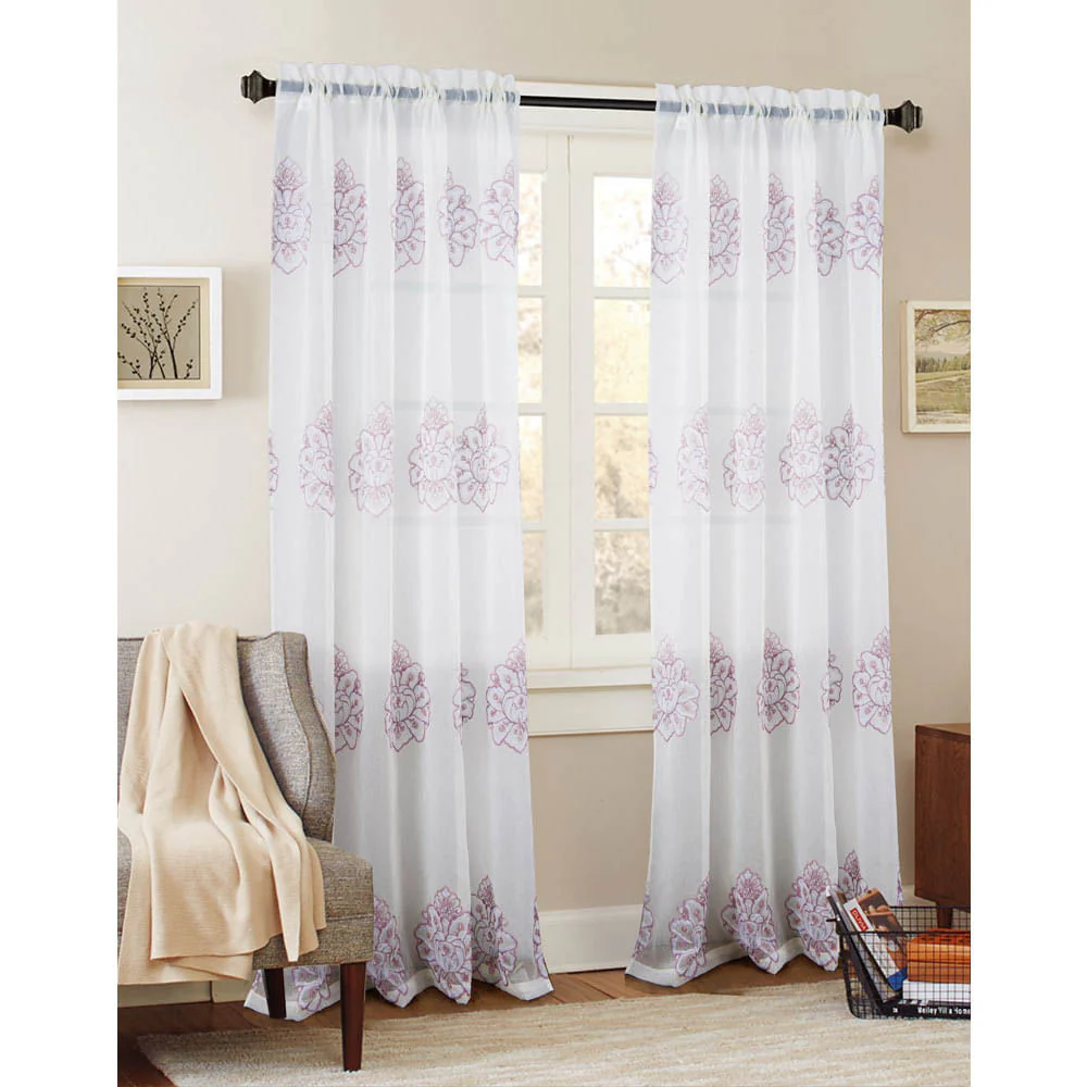 Cortina Rt Designer Bergen Con Rod Pocket 54" x 84" - Fucsia