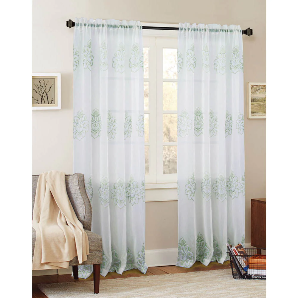 Cortina Rt Designer Bergen Con Rod Pocket 54" x 84" - Verde oscuro