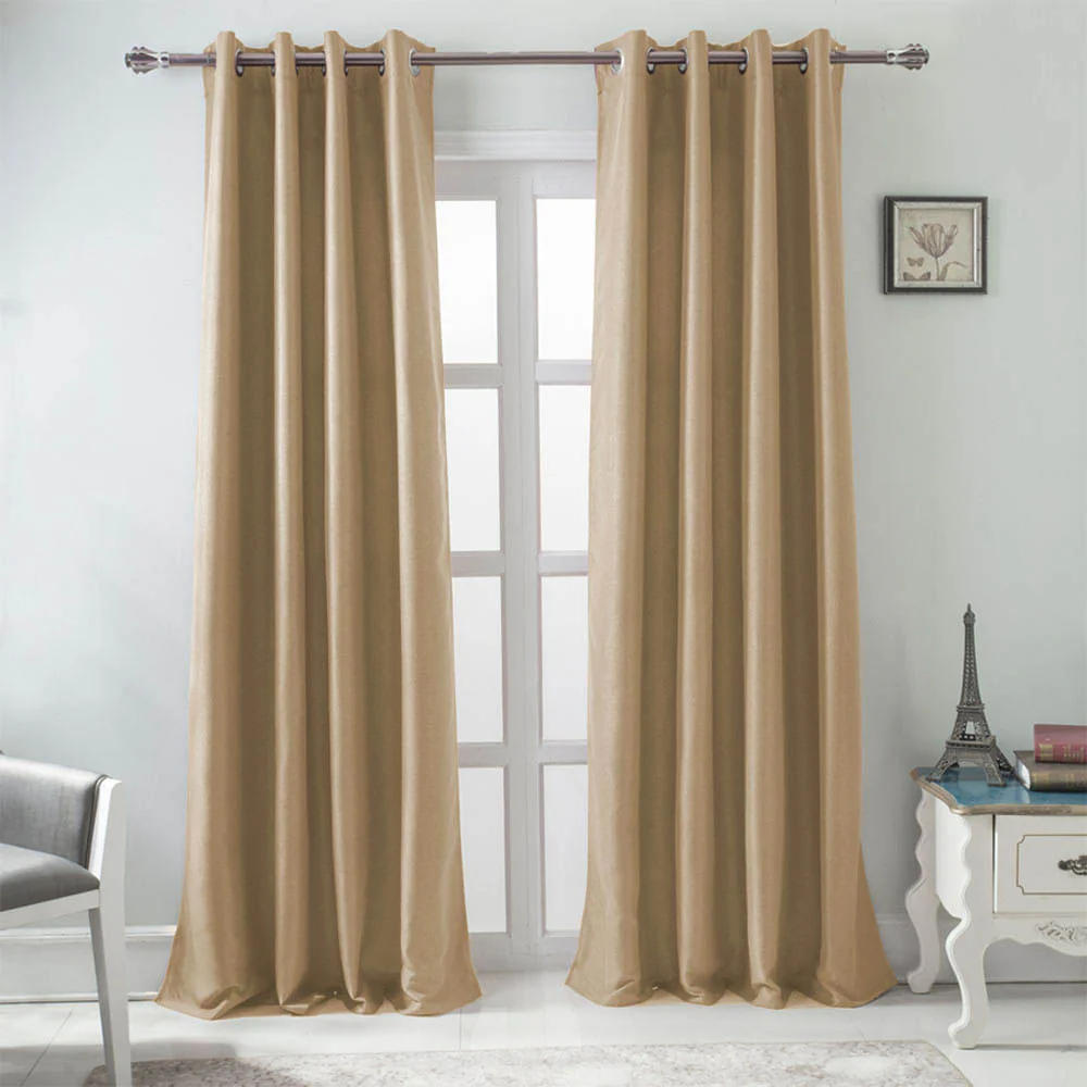 Cortina Rt Designer Burma Blackout Con Aros 54" x 84" - Dorado Oscuro