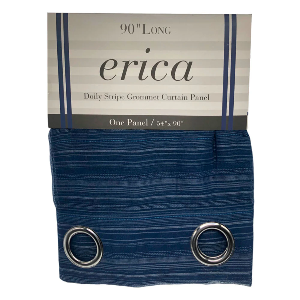 Cortina Rt Designer Erica Con Aros 54" x 90" - Azul Marino