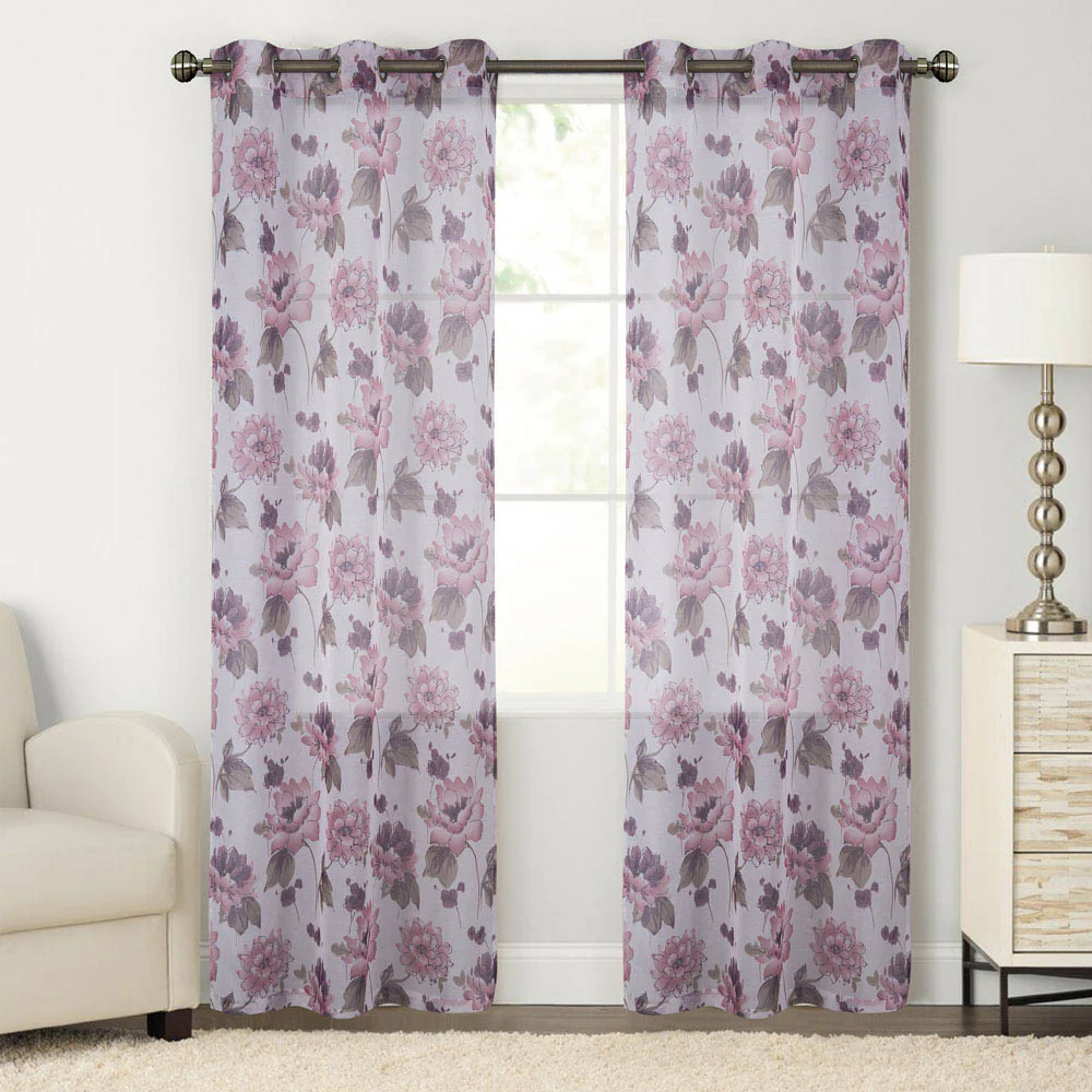 Cortina Rt Designer Milan Con Aros 54" x 84" - Rosa claro
