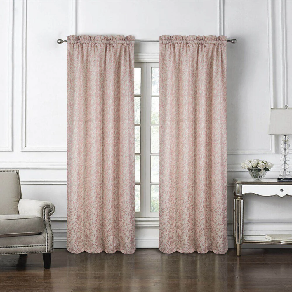 Cortina Rt Designer San Tropez Con Rod Pocket 53" x 84" - Rosa claro