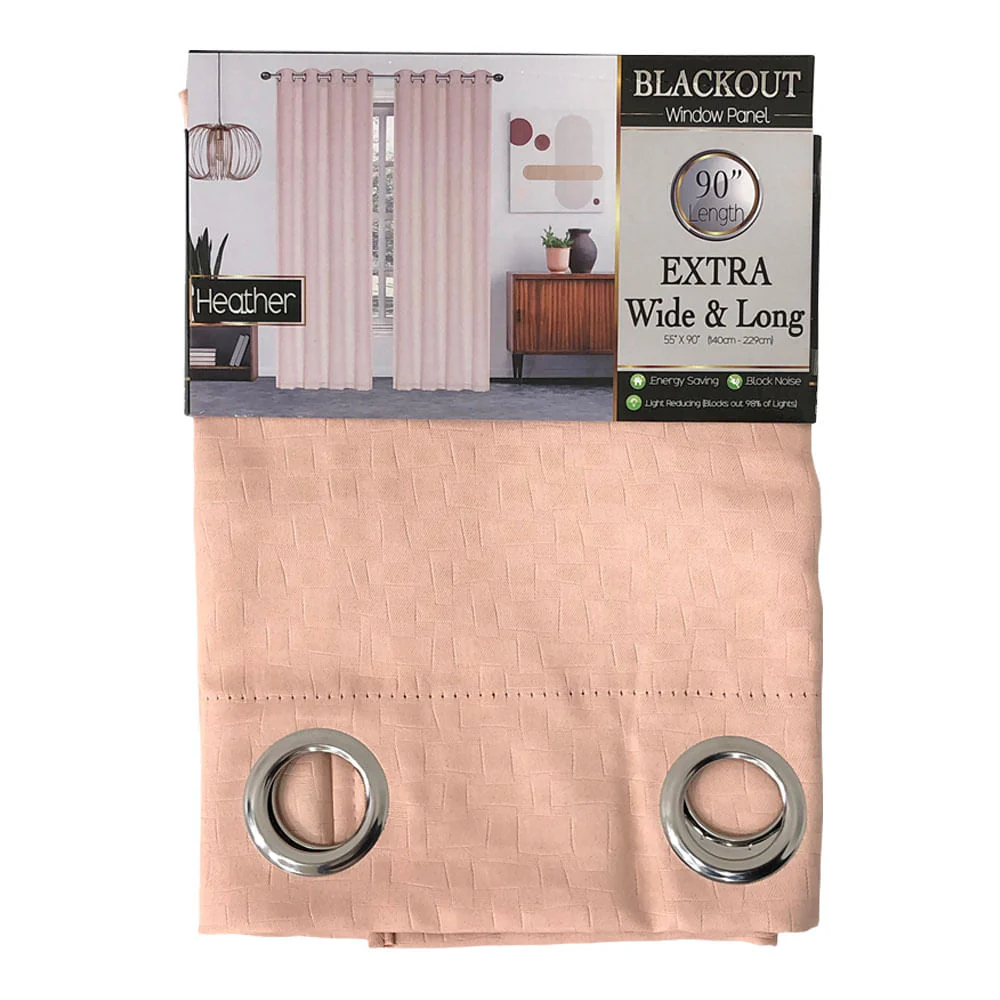 Cortina Sally Textile Heather Blackout Con Aros 55" x 90" - Durazno