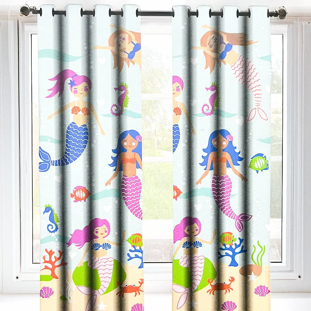 Cortina Sirena 55” X 84” C/Aros P/Niña Home Accents
