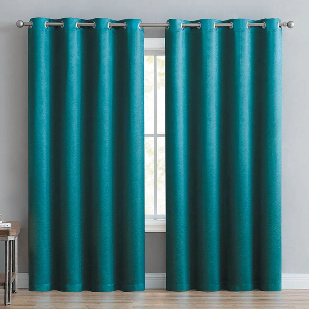 Cortina Victoria Classics Angela Blackout Con Aros 52" x 90" - Aguamarina oscuro