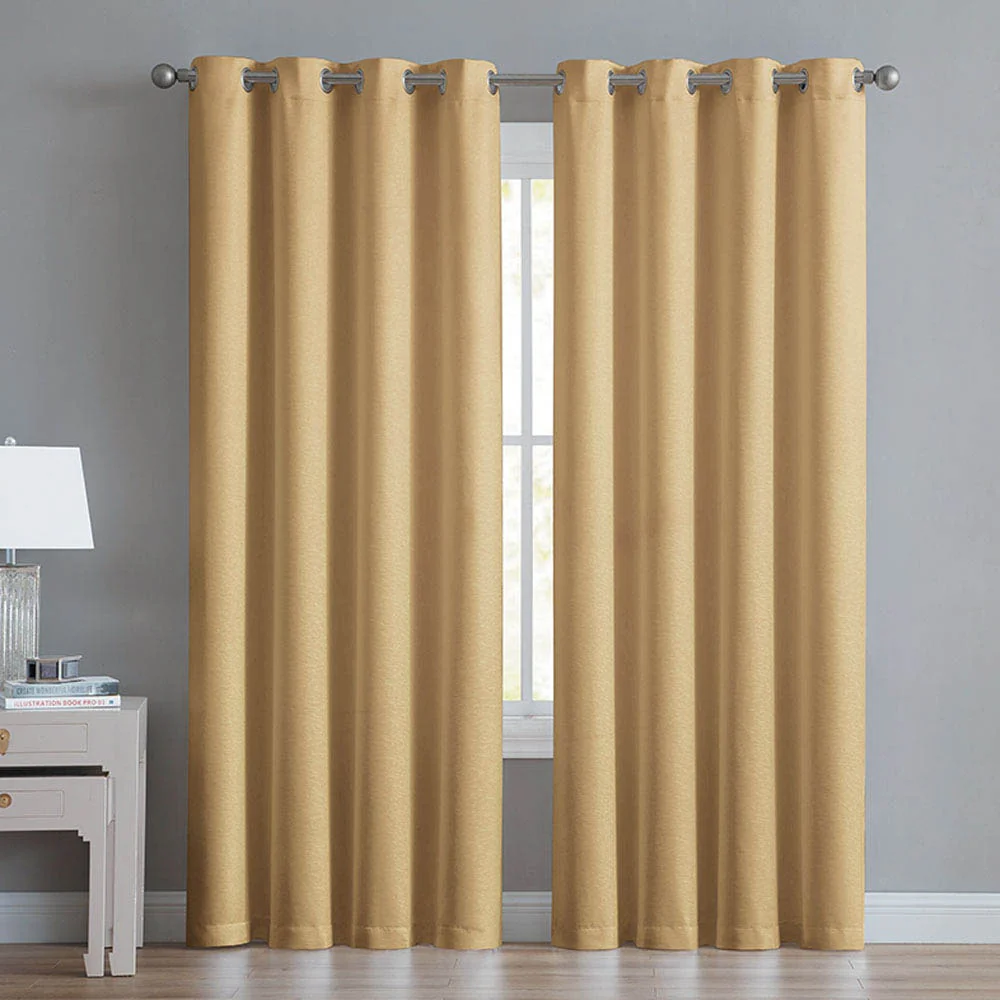 Cortina Victoria Classics Angela Blackout Con Aros 52" x 90" - Dorado Oscuro