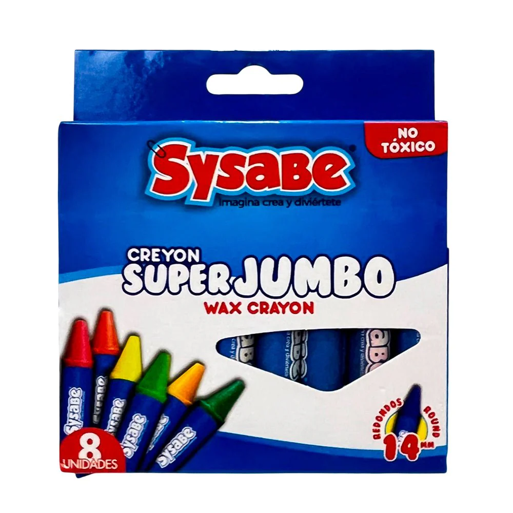 Crayones Sysabe Súper Jumbo – 8 Colores