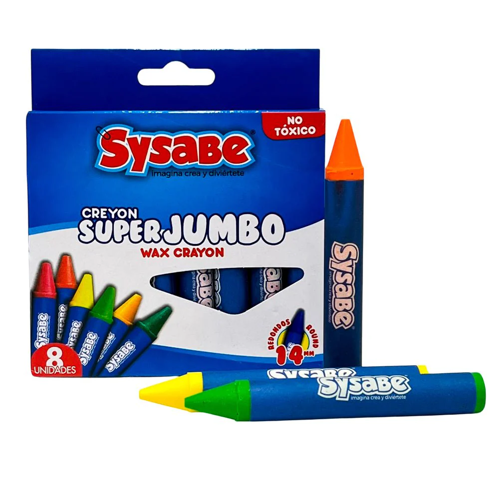 Crayones Sysabe Súper Jumbo – 8 Colores - Image 2