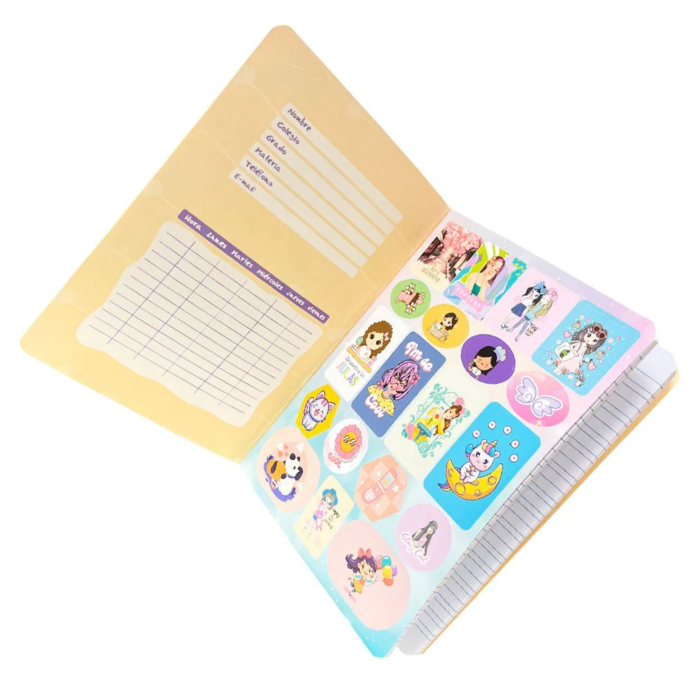 Cuaderno Cosido Grande Durable Para Niña / 200 Páginas / Doble Raya / Surtido - Image 3