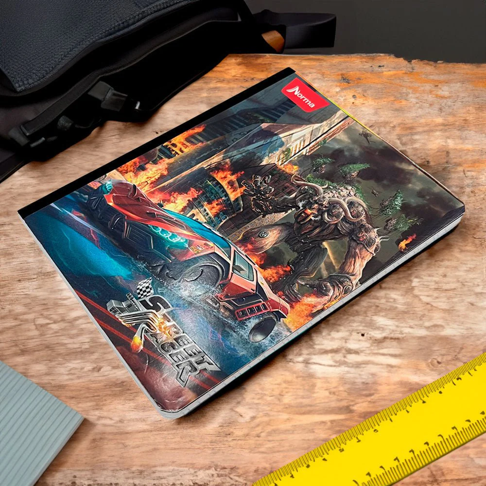 Cuaderno Cosido Grande Norma Street Racer - Cuadrito / 160 Páginas / Surtido