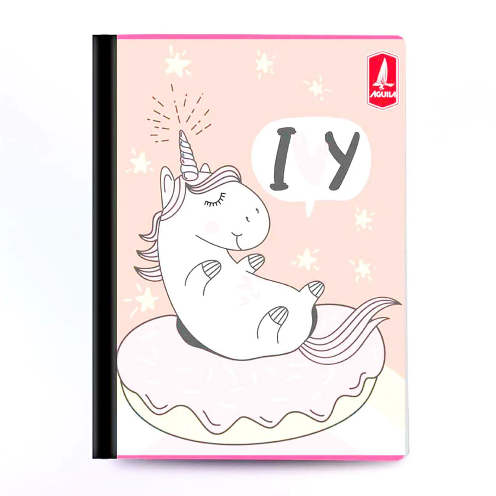 Cuaderno Cosido Mediano Doble Raya Águila Unicornio de 200 Páginas