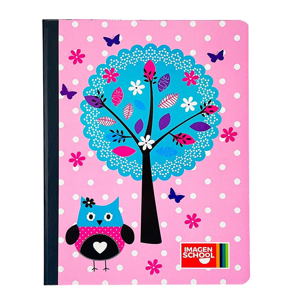 Cuaderno Cosido Mediano Raya Ancha Imagen School Owl de 200 Páginas - Surtido