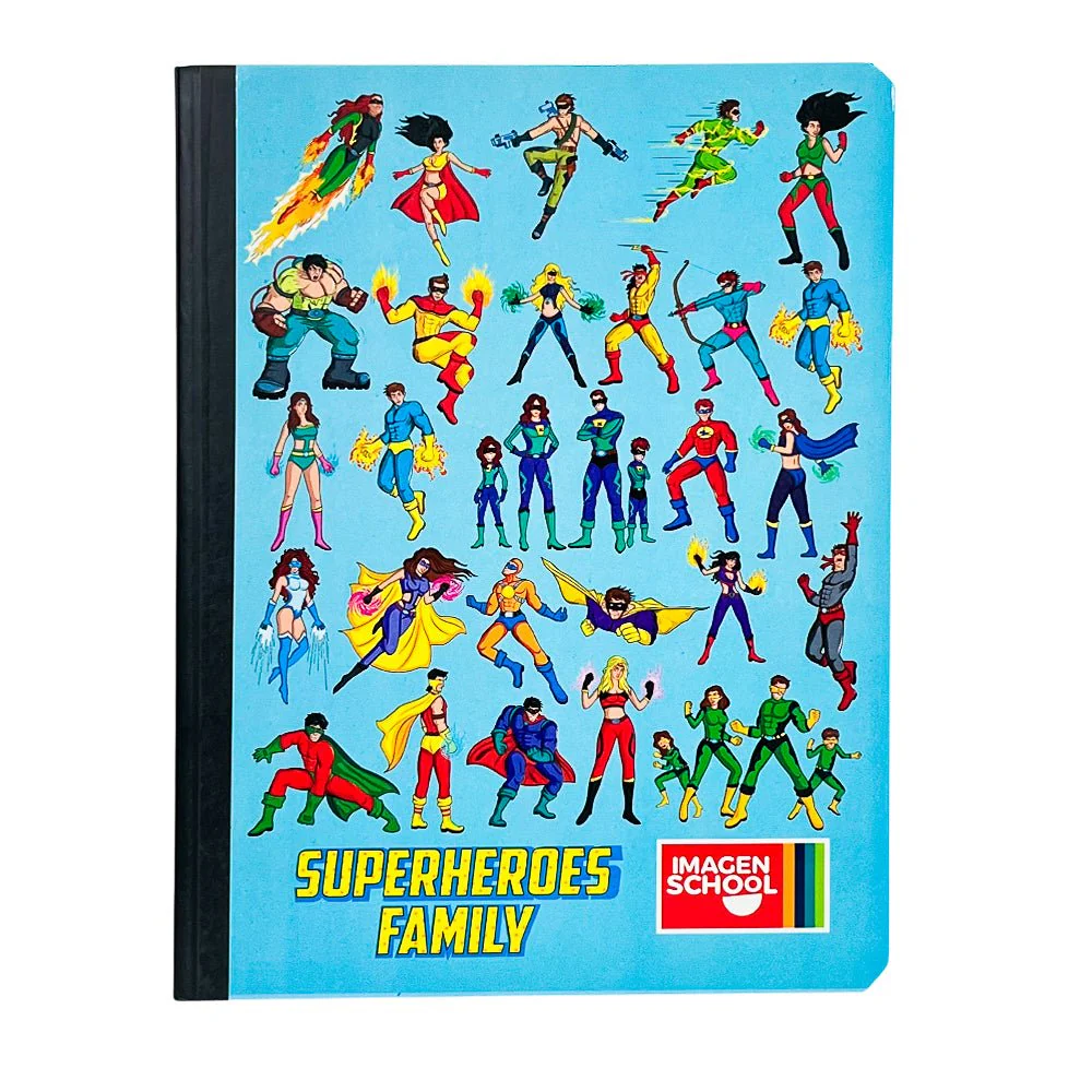 Cuaderno Cosido Mediano Raya Ancha Imagen School Super Heroes de 200 Páginas - Surtido - Image 3
