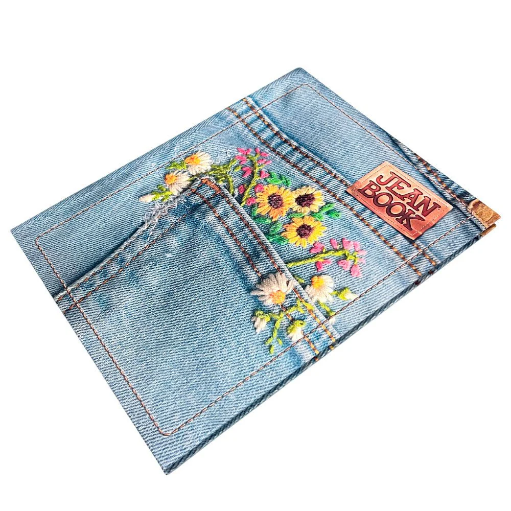 Cuaderno Grande Cosido Jean Book Raya Ancha de 200 Páginas - Image 4