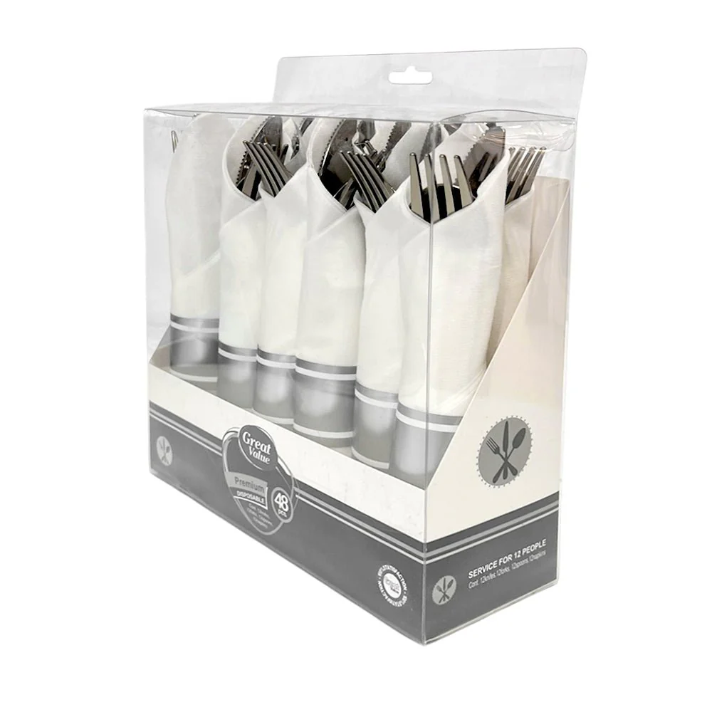 Cubierto Plástico 48 Piezas Home Elegance - Silver - Image 2