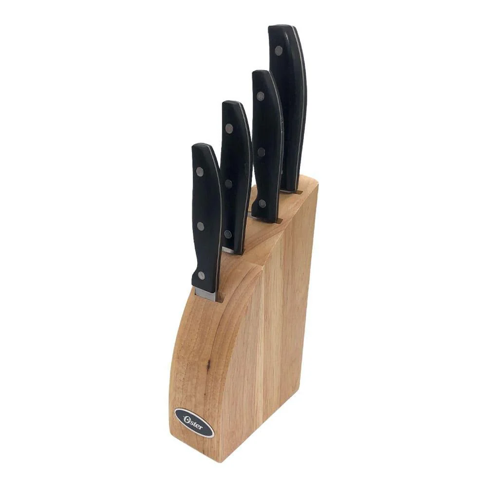 Cuchillos Oster de Metal Con Base de Madera 5 Piezas