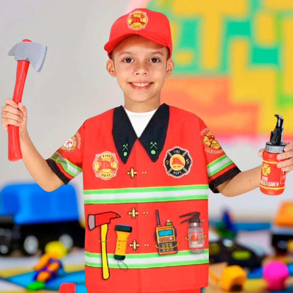 Disfraz De Bombero Popular Dressup Talla Única