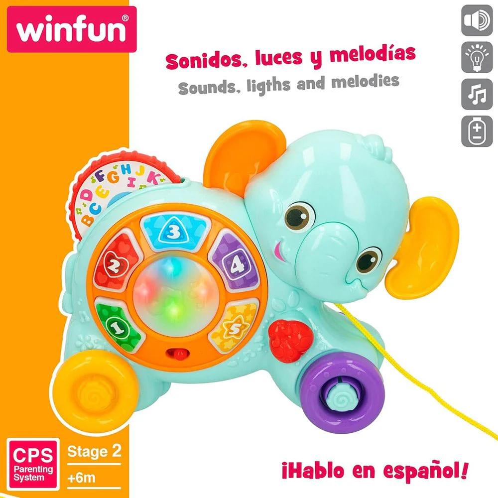 Elefante Pull Along c/Luces y Sonido - Image 2